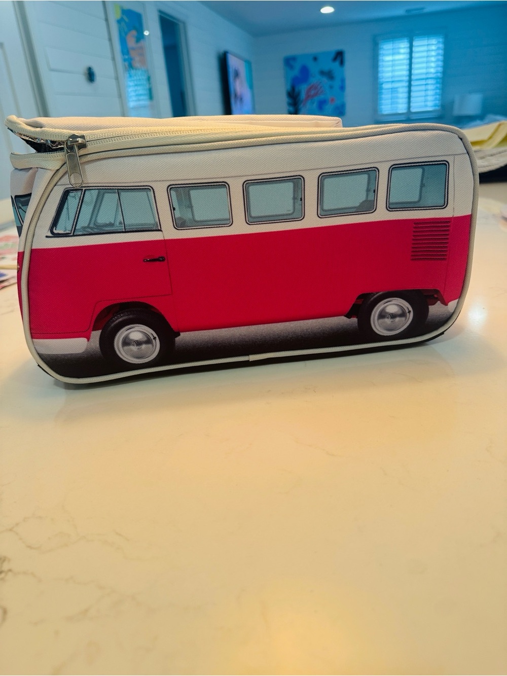 Volkswagen Van Lunch Bag - Pink & White